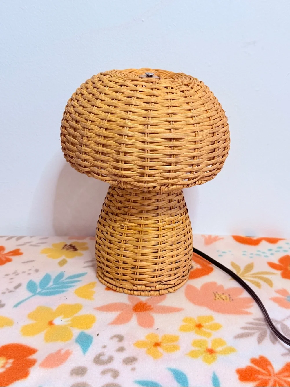 Natural Woven Rattan Mushroom Lantern Table Lamp - Natural
